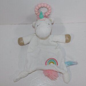 Douglas Baby Emilie Unicorn Plush White Silicone Teether rainbow Lovey